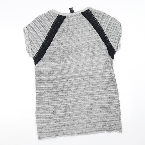 H&M Womens Grey   Pullover Sweatshirt Size S  - crochet detail