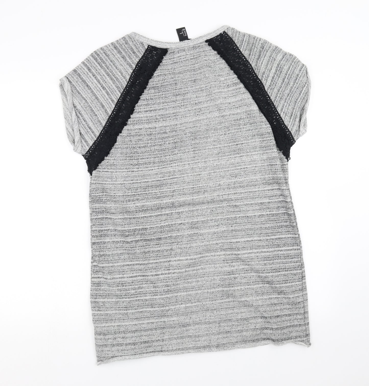 H&M Womens Grey   Pullover Sweatshirt Size S  - crochet detail