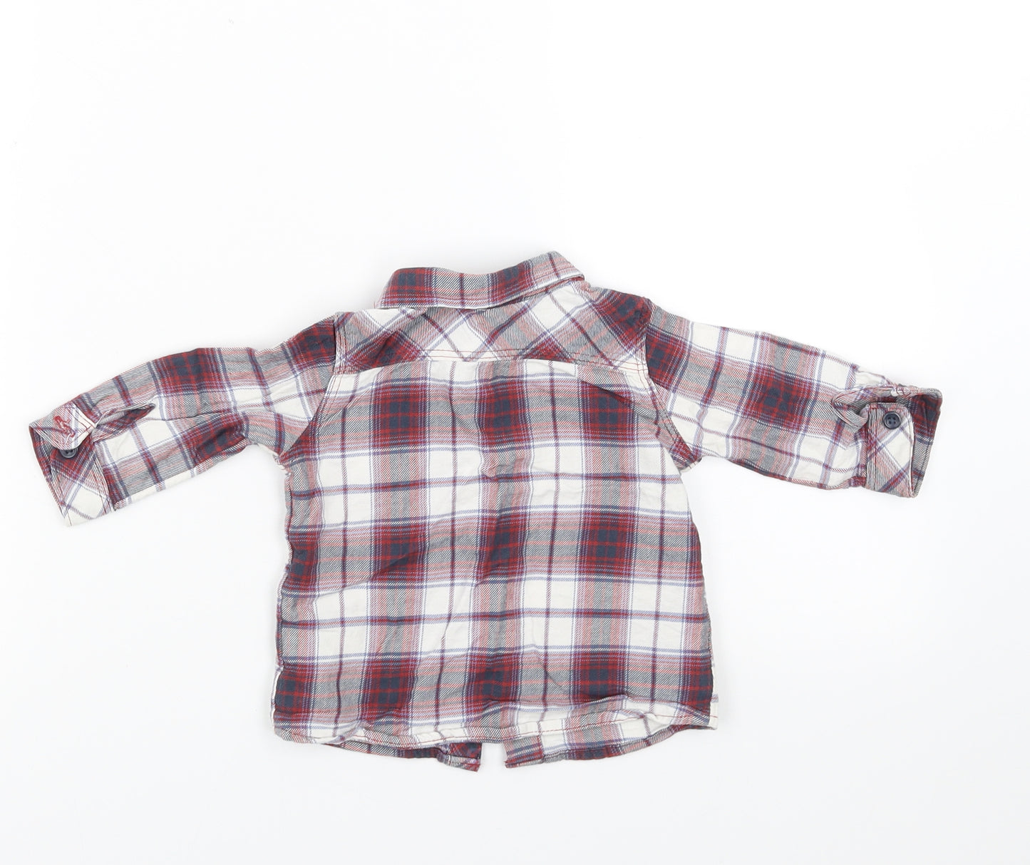 George Boys Red Plaid  Basic Button-Up Size 3-6 Months