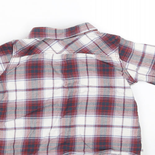 George Boys Red Plaid  Basic Button-Up Size 3-6 Months