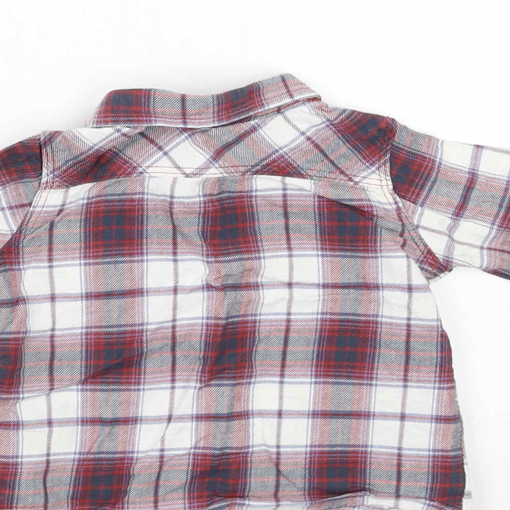 George Boys Red Plaid  Basic Button-Up Size 3-6 Months