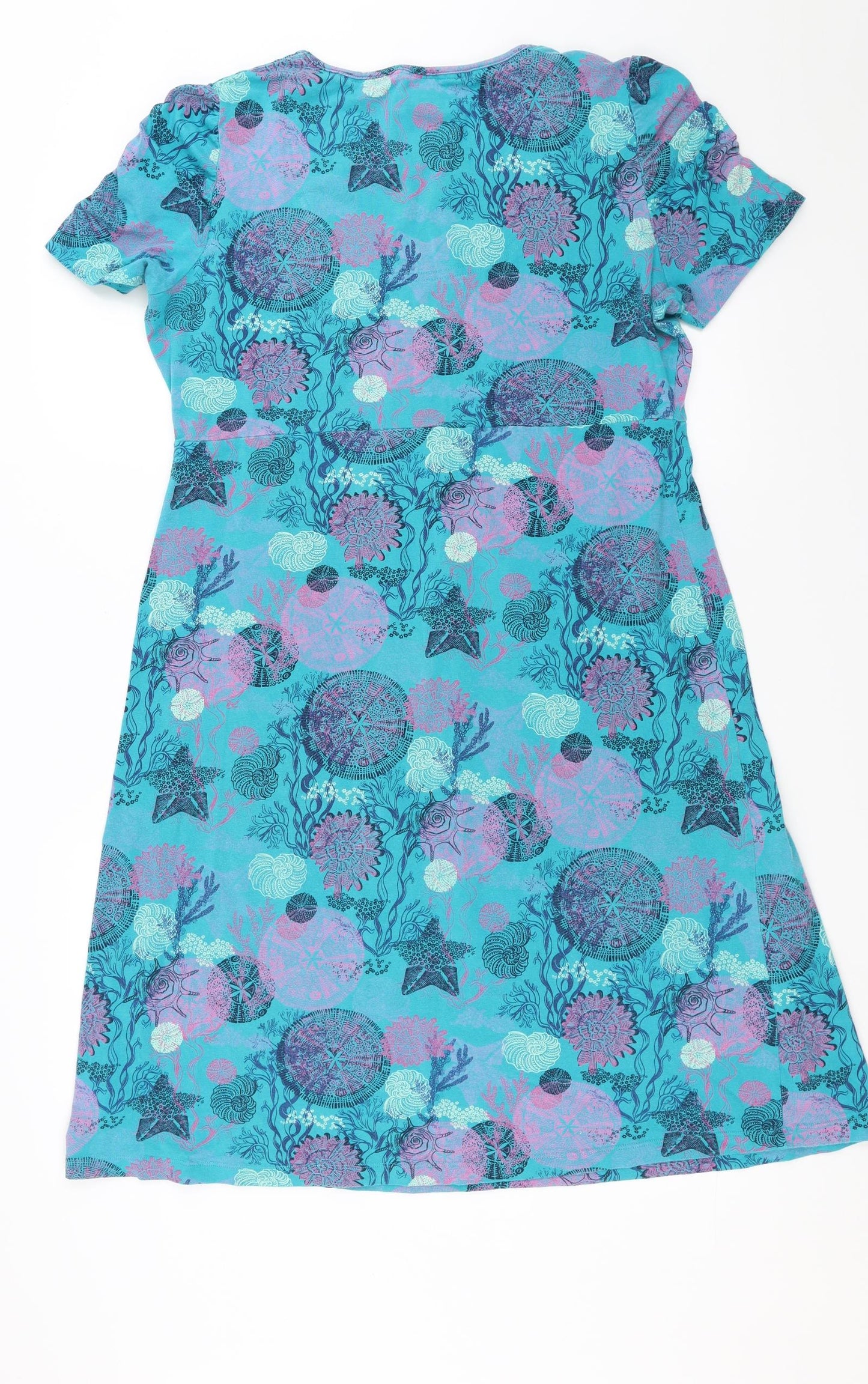 Mantaray Womens Blue   T-Shirt Dress  Size 14  - shells