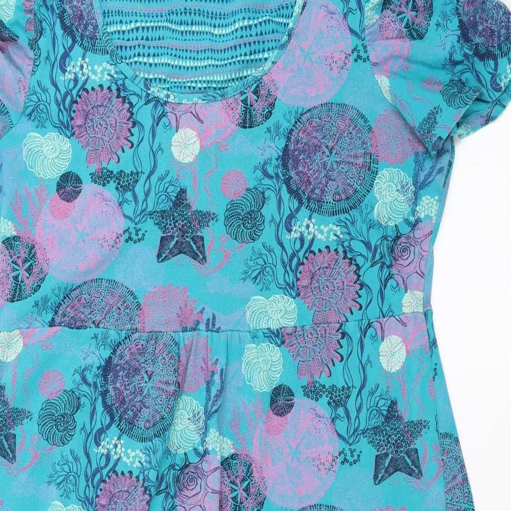 Mantaray Womens Blue   T-Shirt Dress  Size 14  - shells