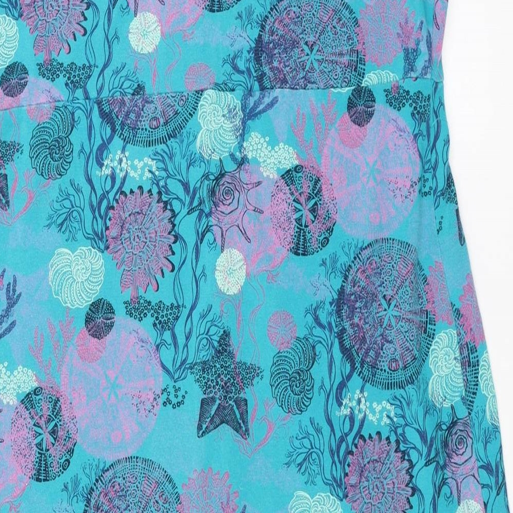 Mantaray Womens Blue   T-Shirt Dress  Size 14  - shells