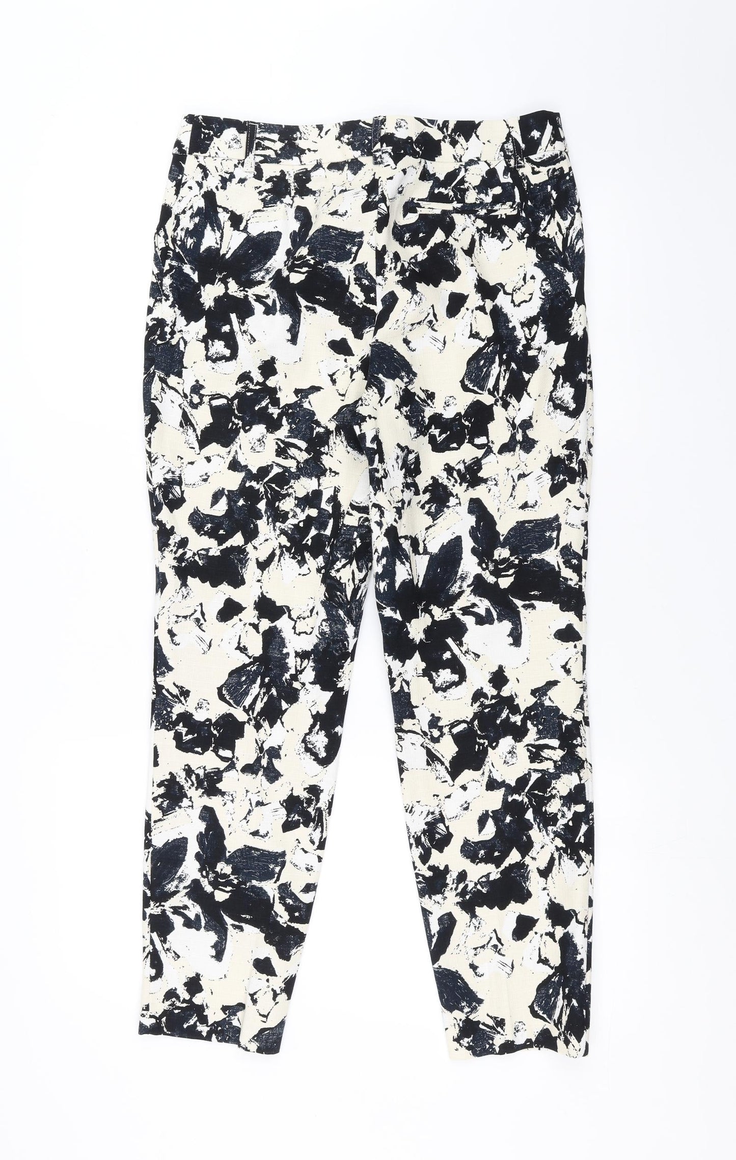 Papaya Womens Ivory Floral  Trousers  Size 10 L26 in