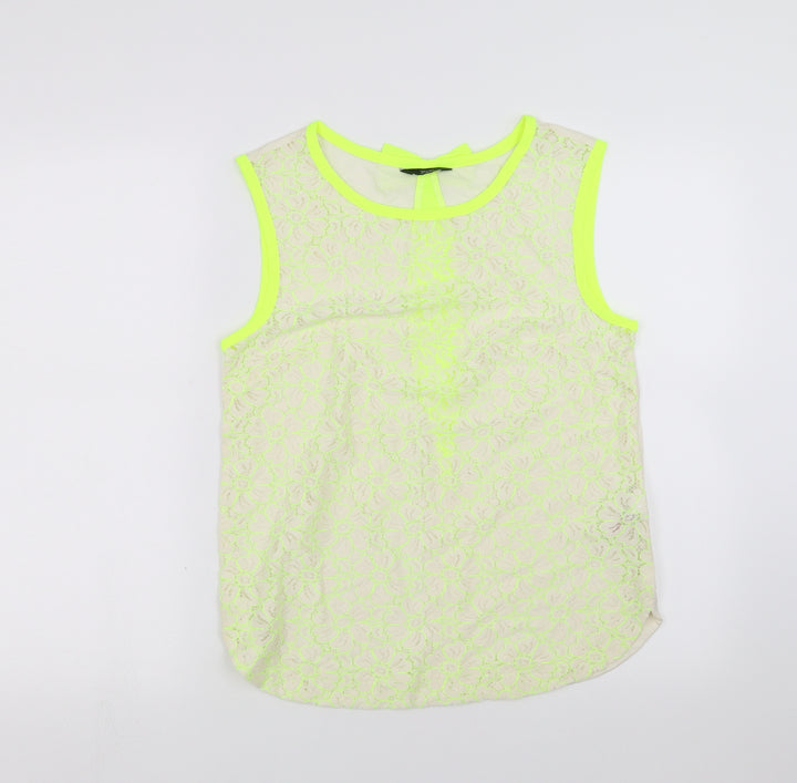 F&F Womens Green Floral  Basic Blouse Size 10