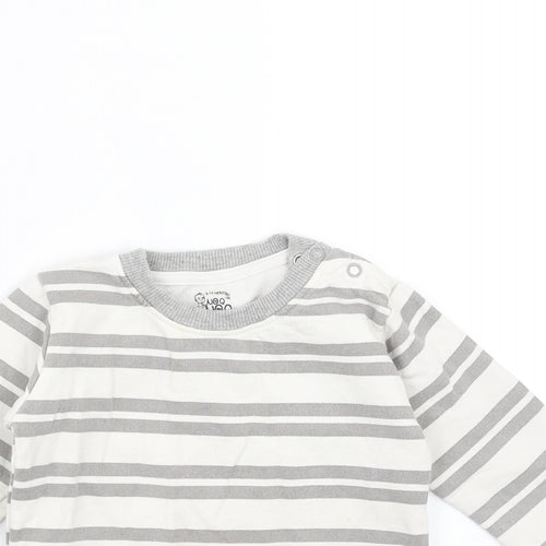 noqnoq Baby White Striped  Pullover Jumper Size 9-12 Months