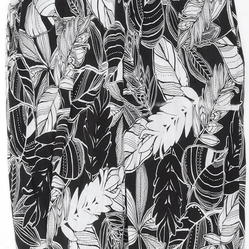 Select Womens Black Floral  Trousers  Size 12 L26 in