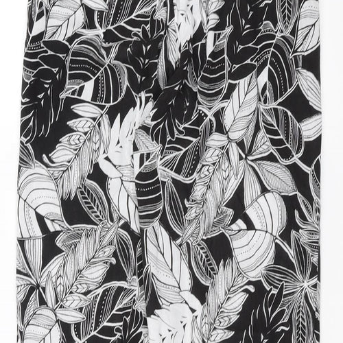 Select Womens Black Floral  Trousers  Size 12 L26 in
