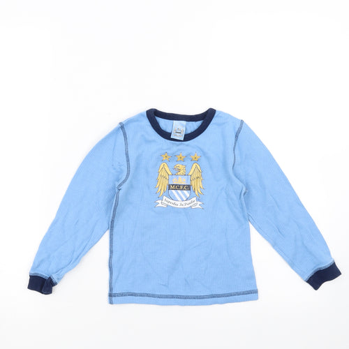 Marks and Spencer Boys Blue Solid   Pyjama Top Size 6-7 Years  - Manchester City Football Club