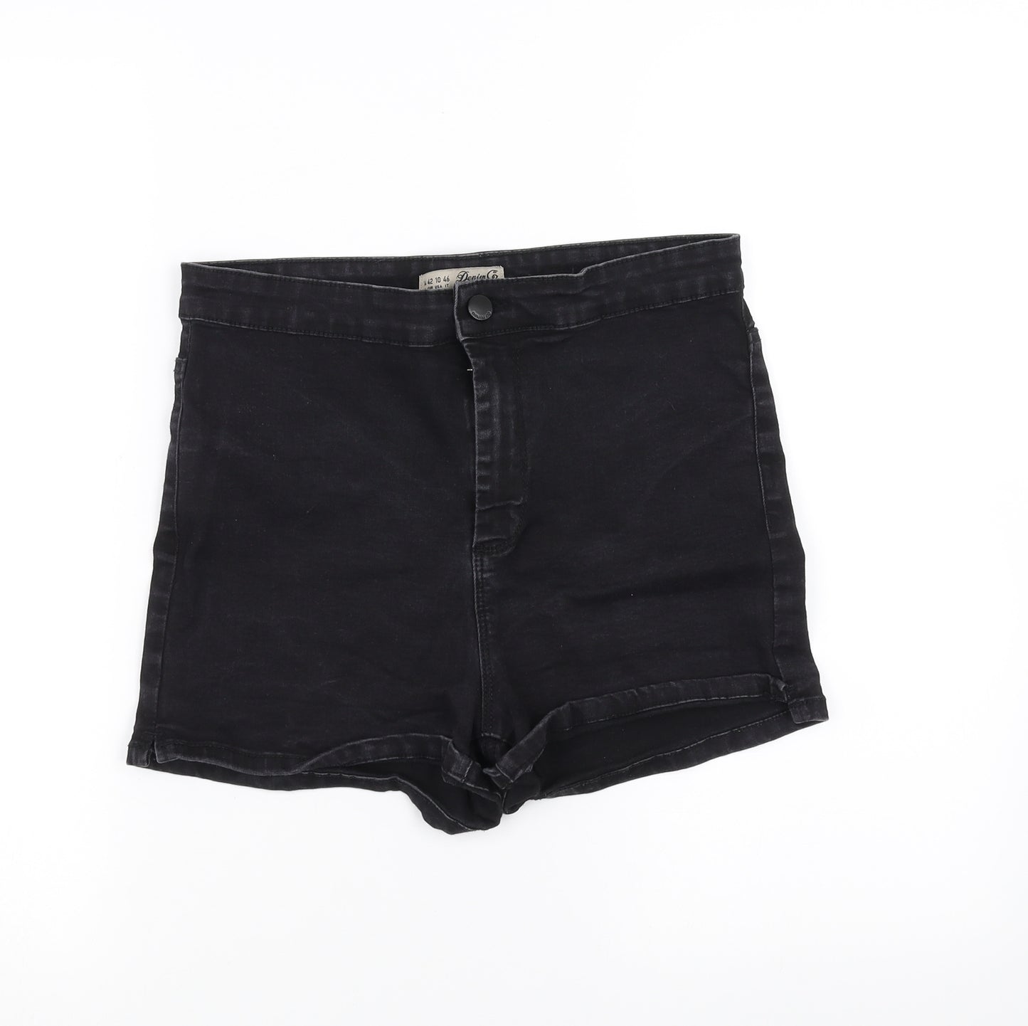 Primark Womens Black  Denim Hot Pants Shorts Size 14