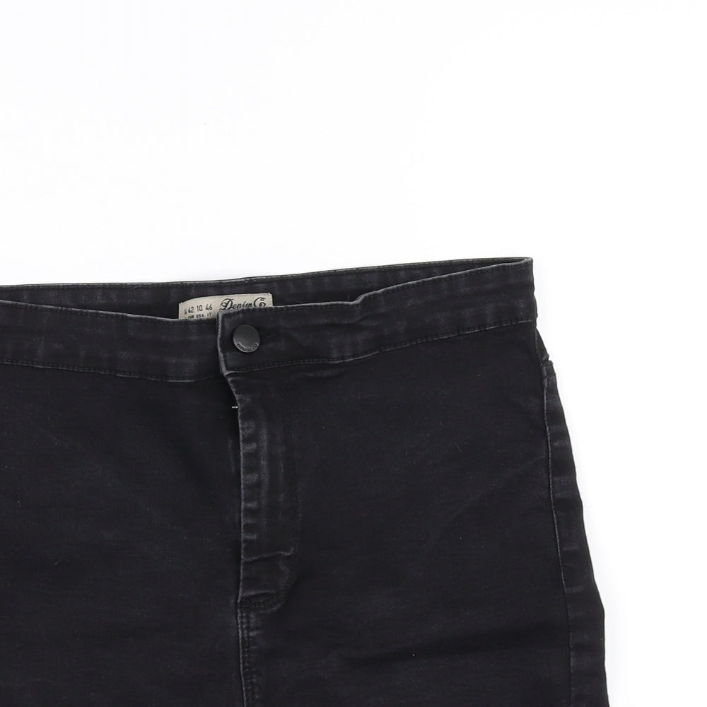 Primark Womens Black  Denim Hot Pants Shorts Size 14