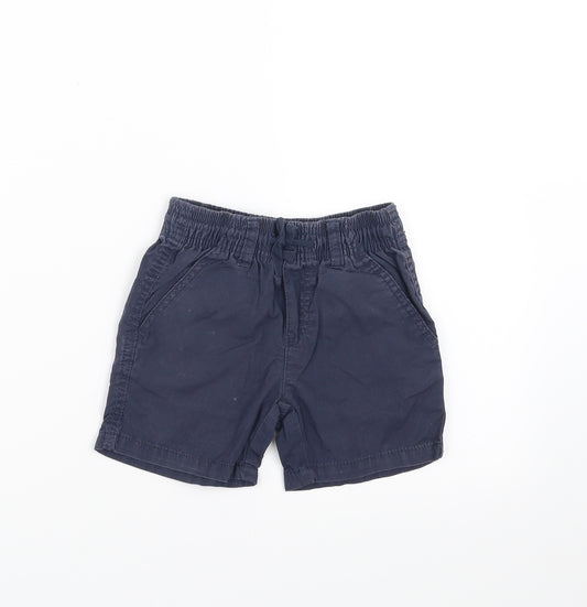 Front view of Lupilu boys’ blue trousers, size 18-24, months - shorts