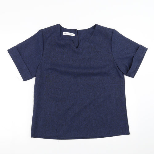 li li womens clothing Womens Blue   Basic Blouse Size 3XL