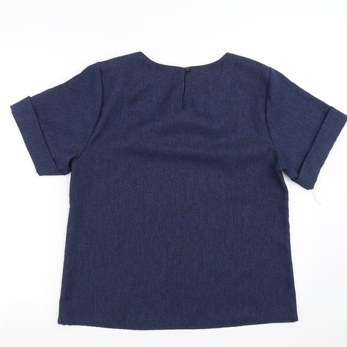 li li womens clothing Womens Blue   Basic Blouse Size 3XL