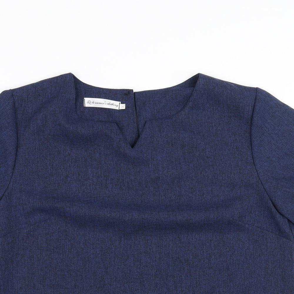 li li womens clothing Womens Blue   Basic Blouse Size 3XL