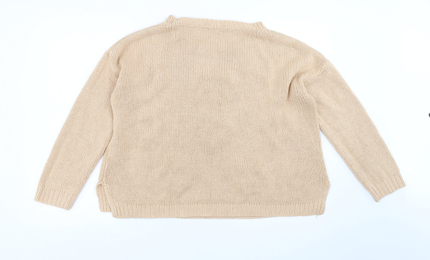 Dorothy Perkins Womens Beige   Pullover Jumper Size M  - heart detail