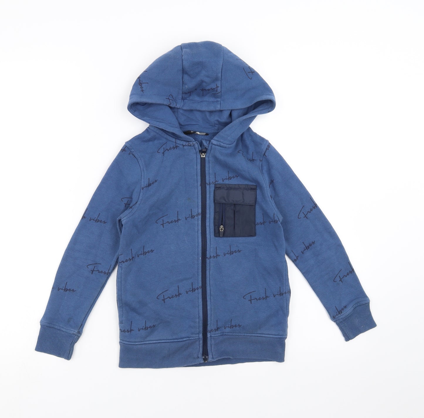 George Boys Blue   Full Zip Hoodie Size 6-7 Years  - fresh vibes