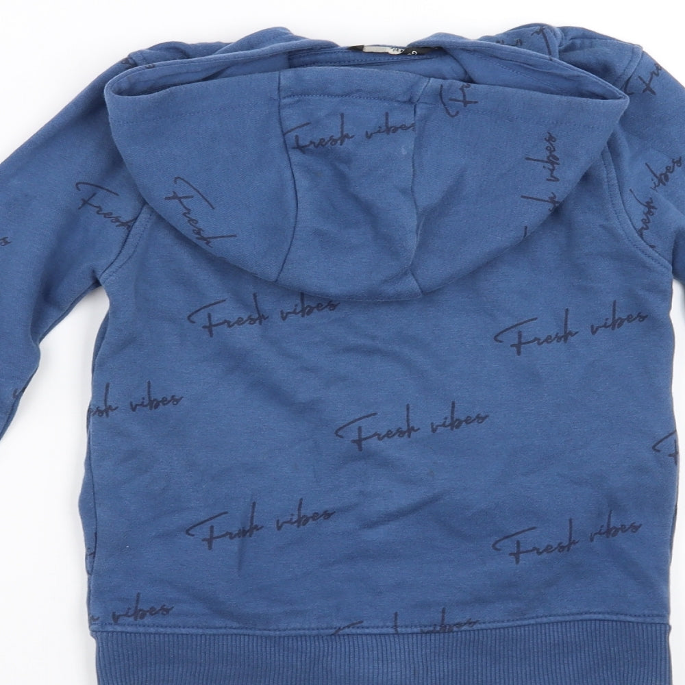 George Boys Blue   Full Zip Hoodie Size 6-7 Years  - fresh vibes