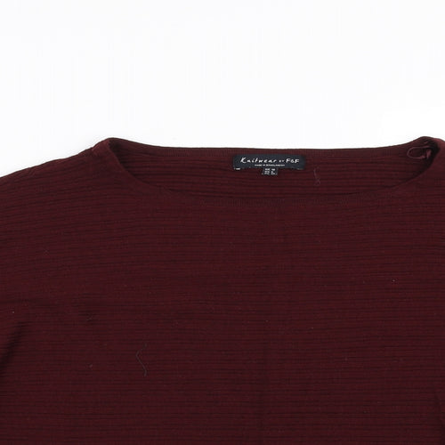 F&F Womens Red   Pullover Jumper Size 10