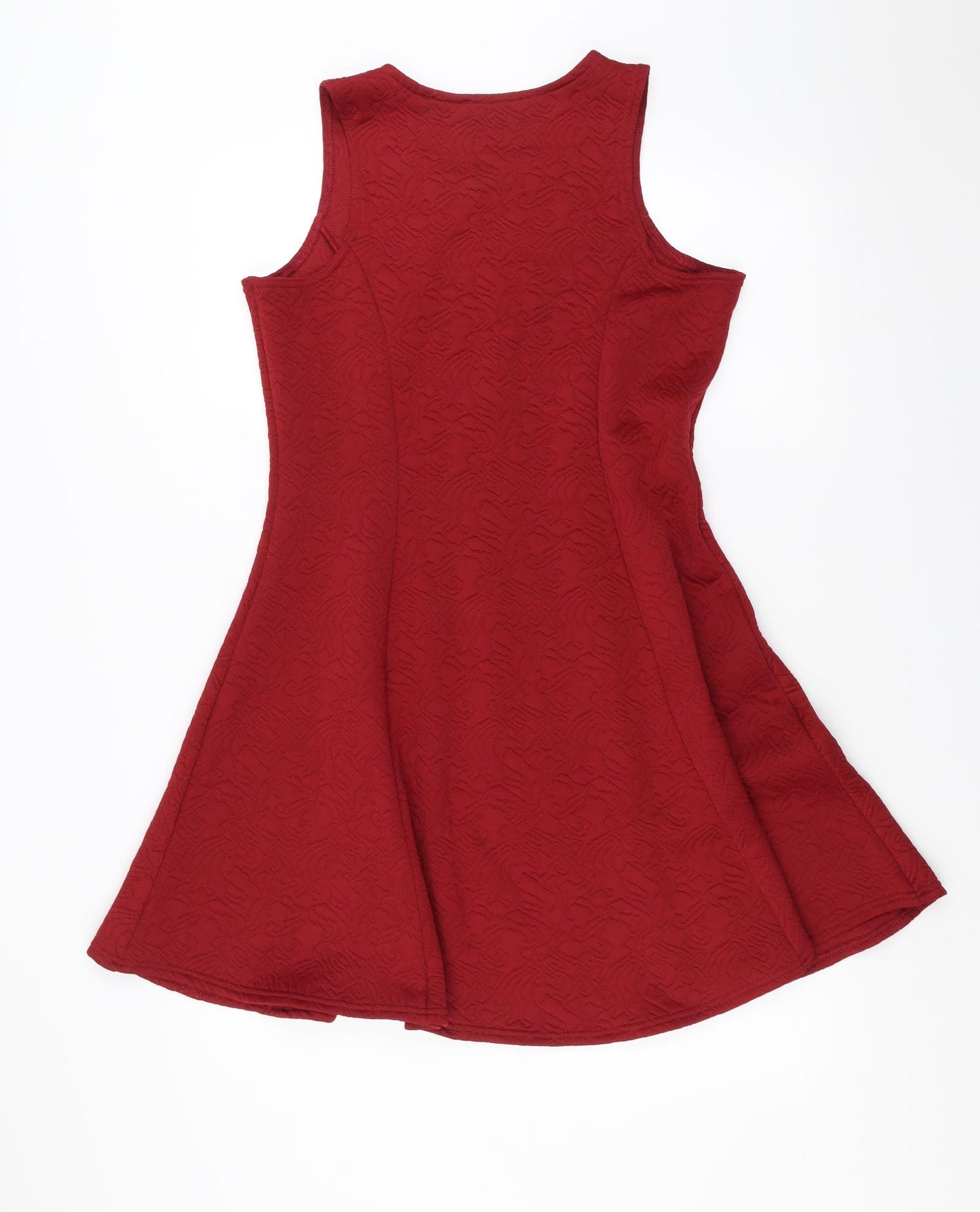 Select Womens Red Geometric  Skater Dress  Size 14
