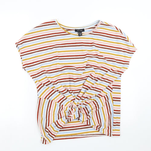 New Look Womens Multicoloured Striped  Pullover Jumper Size M  - Twist front