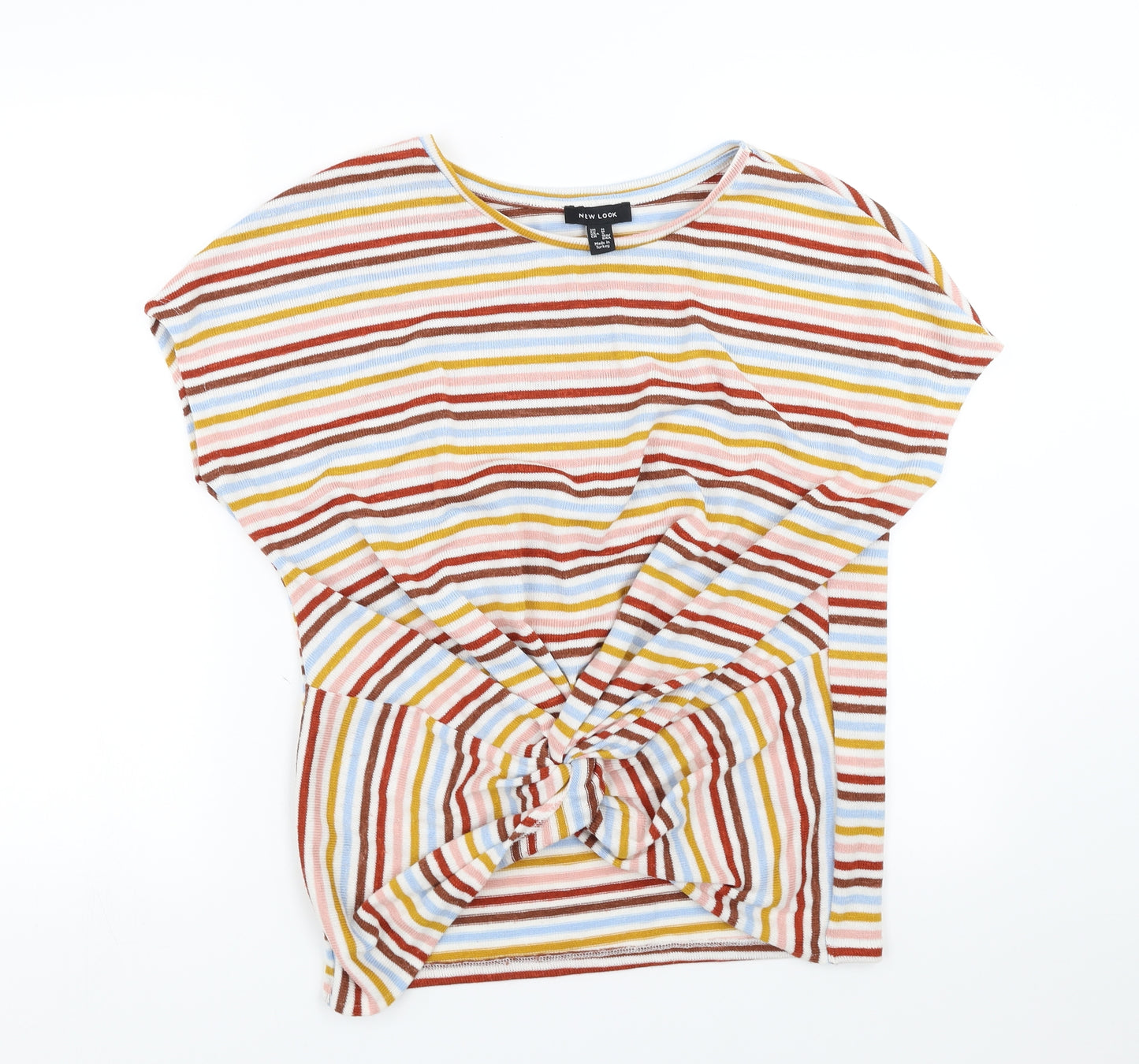 New Look Womens Multicoloured Striped  Pullover Jumper Size M  - Twist front