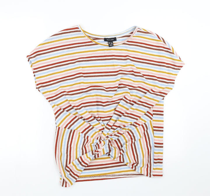 New Look Womens Multicoloured Striped  Pullover Jumper Size M  - Twist front