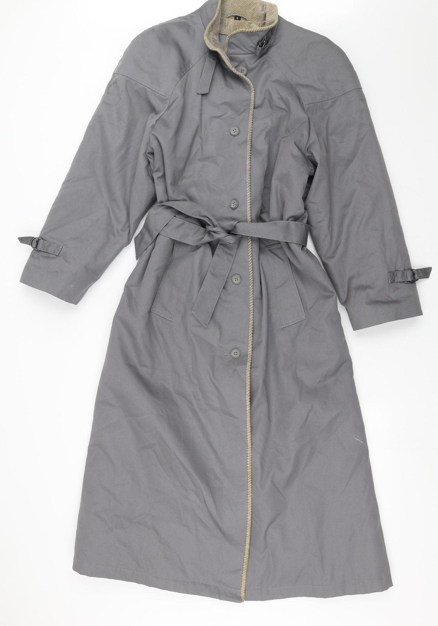 Telemac Womens Grey   Trench Coat Coat Size 10