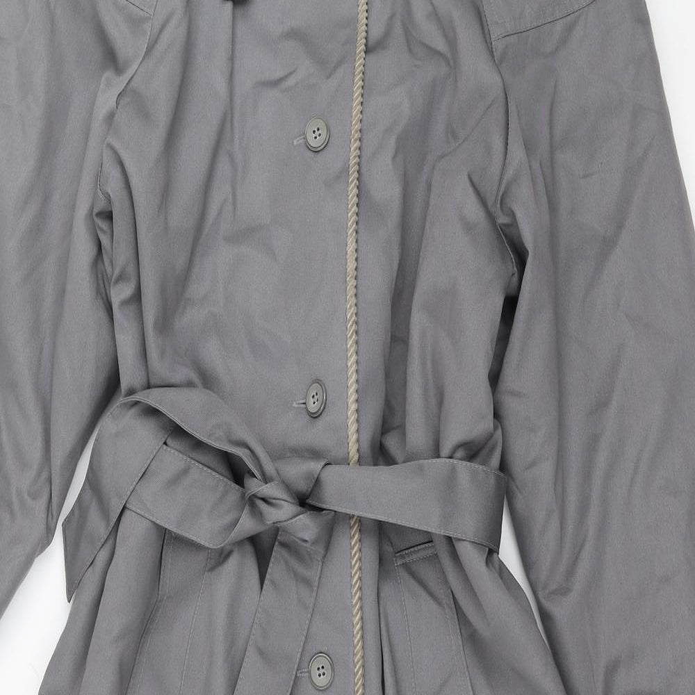 Telemac Womens Grey   Trench Coat Coat Size 10