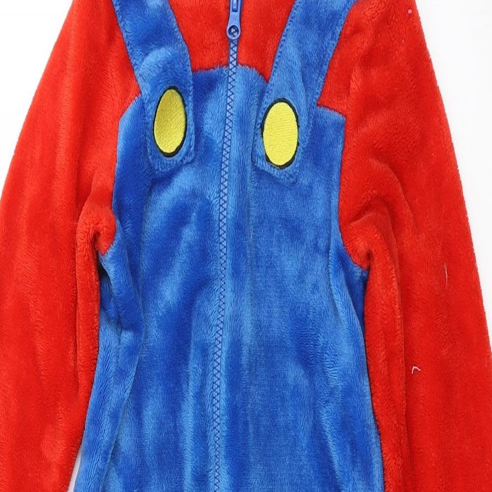 Matalan Boys Blue Solid Fleece  One Piece Size 4 Years  - mario onesie