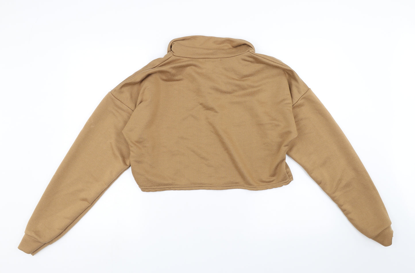 PRETTYLITTLETHING Womens Beige   Pullover Sweatshirt Size 16  - cropped