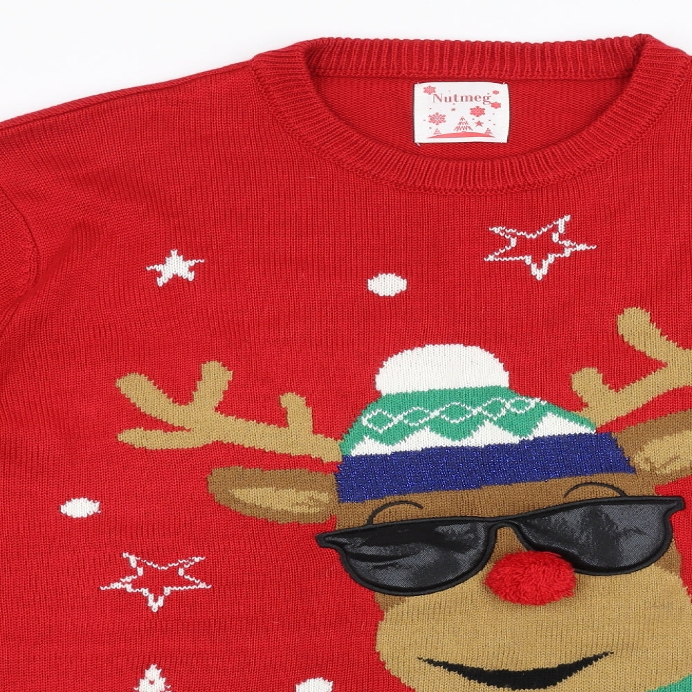 Nutmeg Mens Red   Pullover Jumper Size 2XL  - Christmas  Jumper