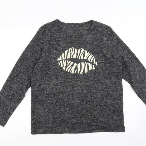 Sainsburys Womens Grey   Pullover Jumper Size 12  - lips