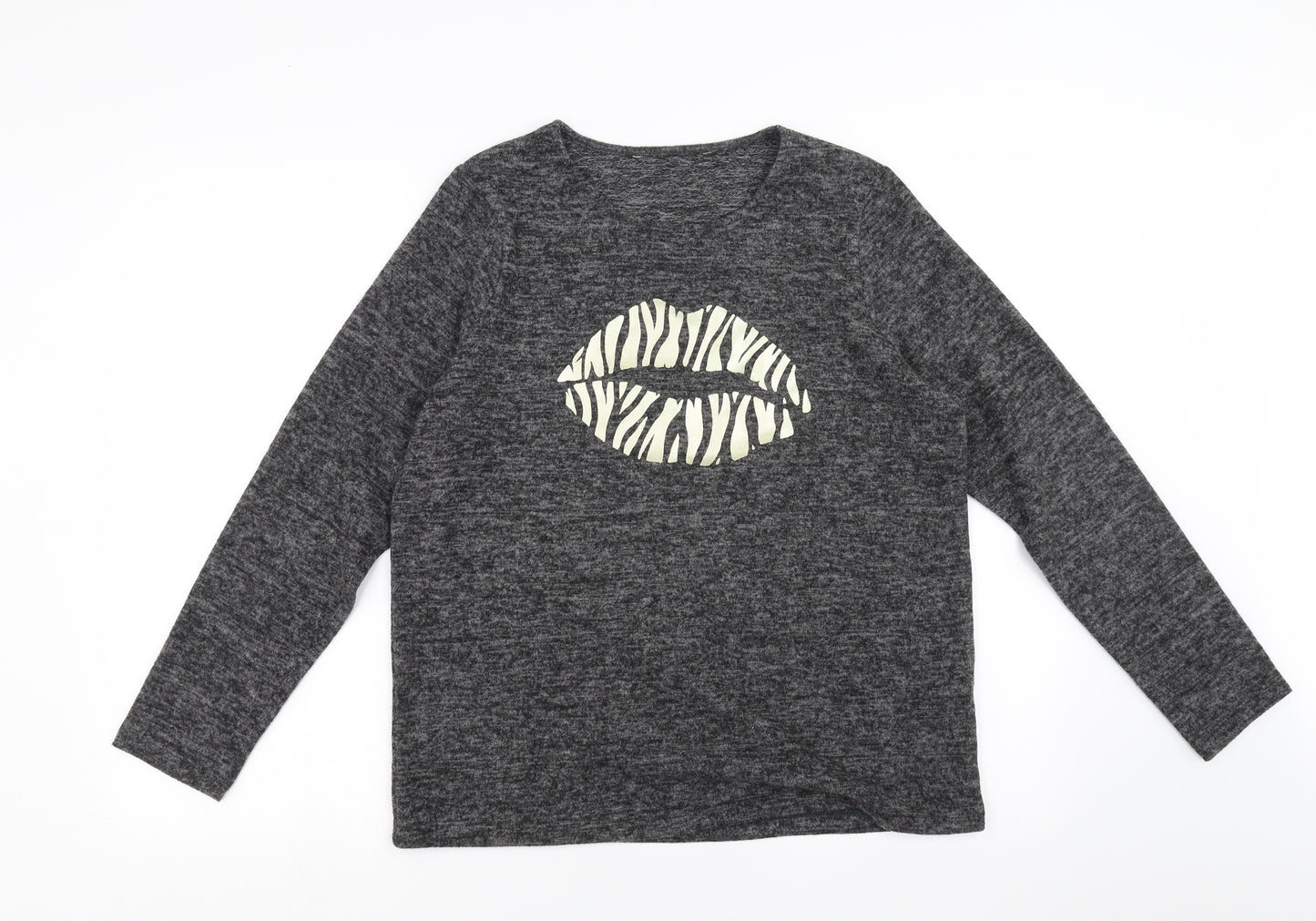 Sainsburys Womens Grey   Pullover Jumper Size 12  - lips