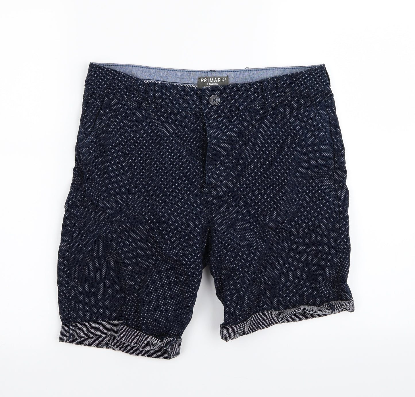 Primark Mens Blue Polka Dot  Chino Shorts Size 32 in
