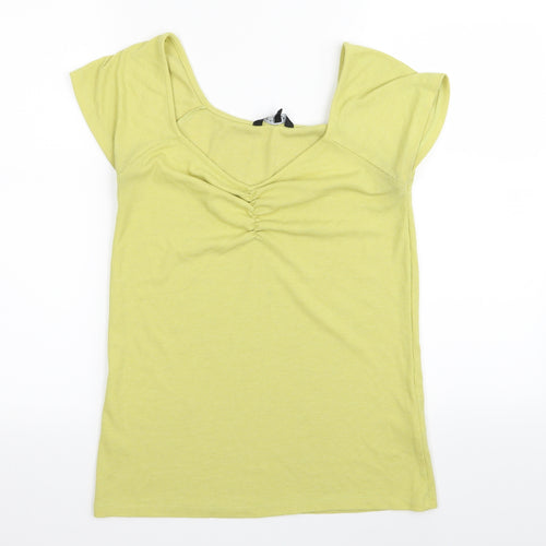 Peacocks Womens Yellow   Basic T-Shirt Size 14
