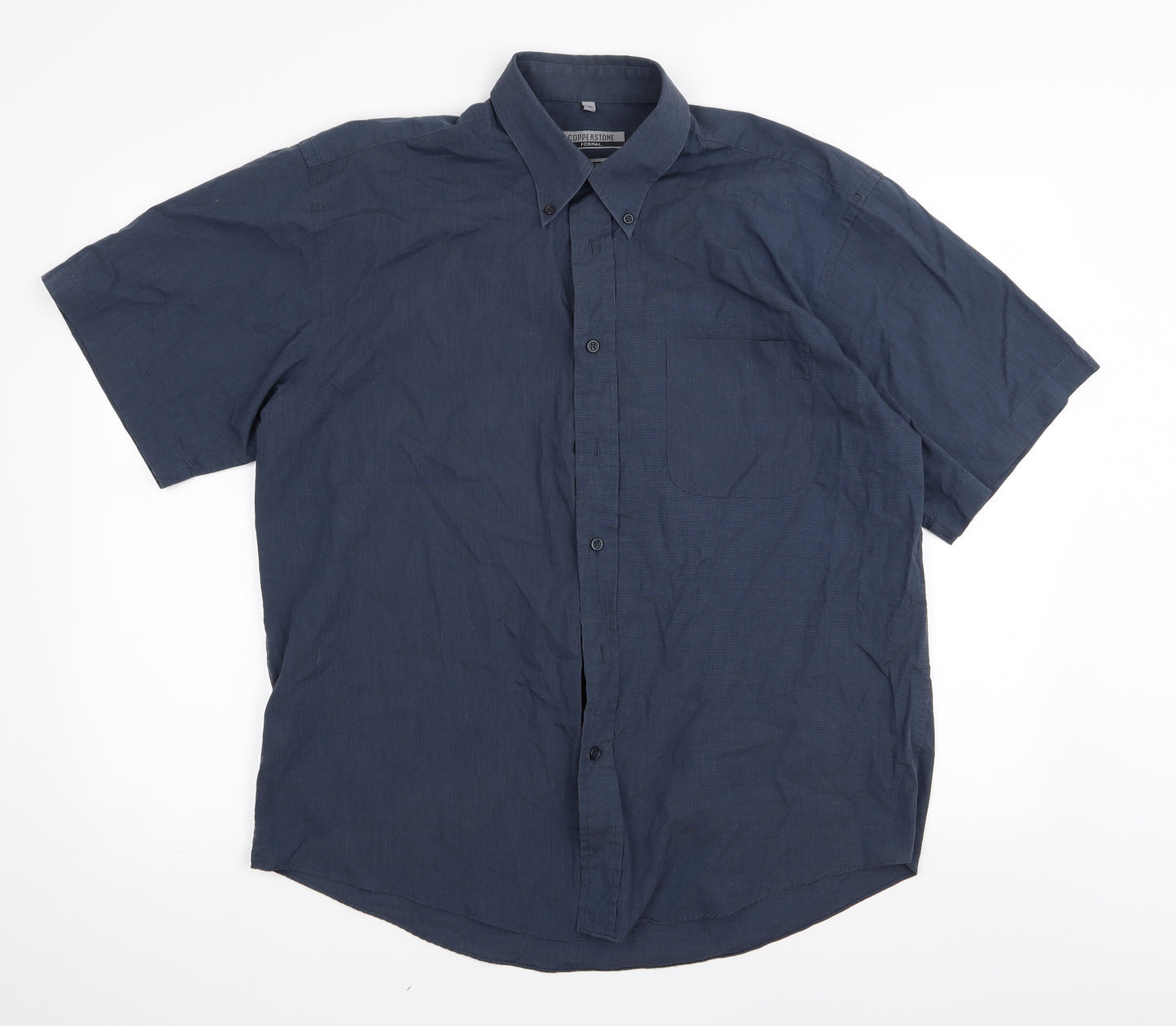 copperstone Mens Blue    Button-Up Size 15