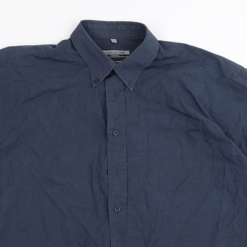 copperstone Mens Blue    Button-Up Size 15