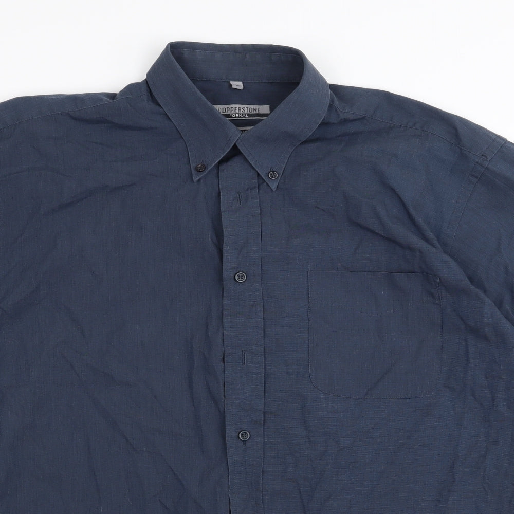 copperstone Mens Blue    Button-Up Size 15
