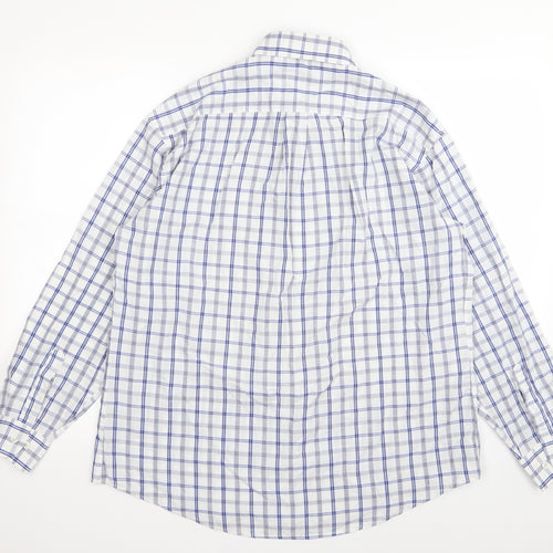 Preworn Mens Blue Check   Button-Up Size L