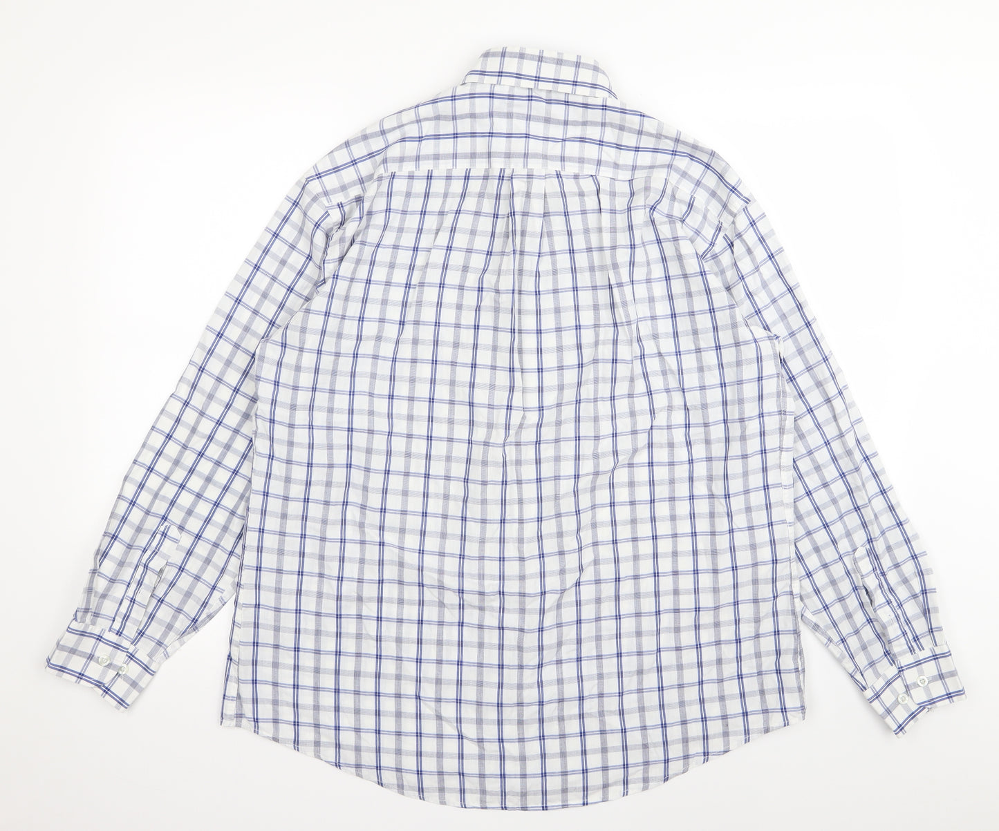 Preworn Mens Blue Check   Button-Up Size L