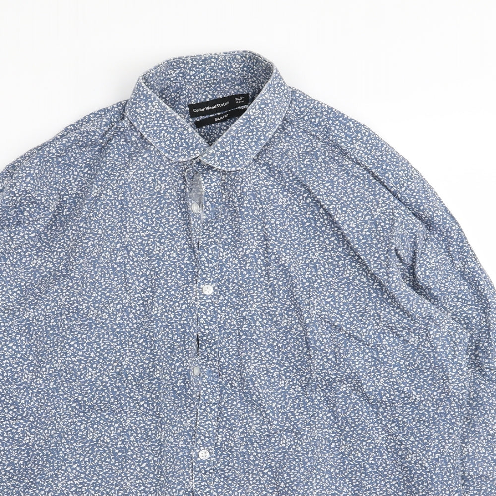 Cedar Wood State Mens Blue Floral   Button-Up Size 16.5