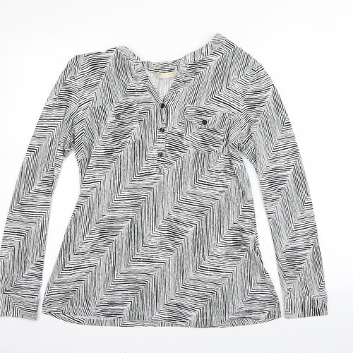 Epilogue Womens Black Striped  Basic T-Shirt Size 12