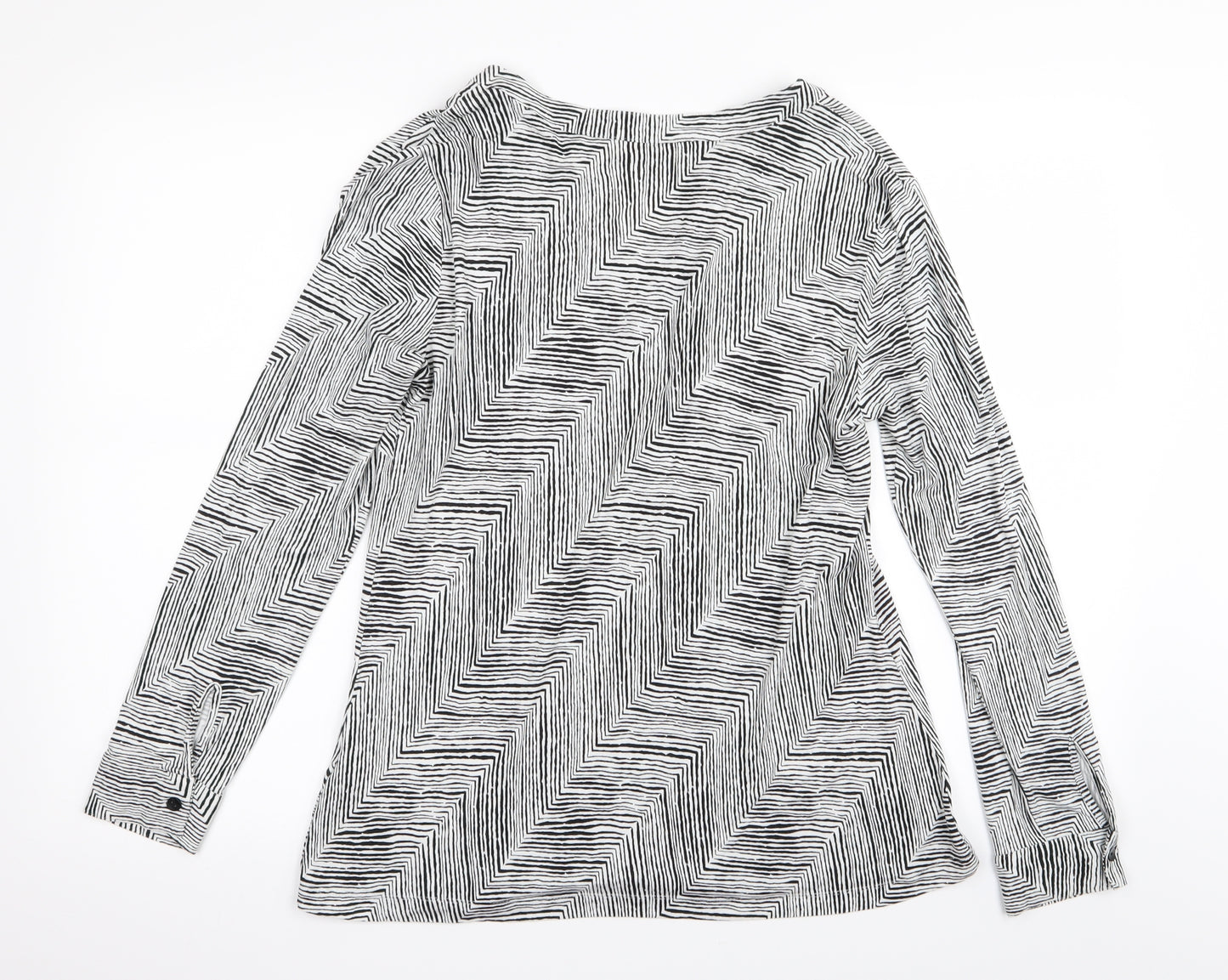 Epilogue Womens Black Striped  Basic T-Shirt Size 12