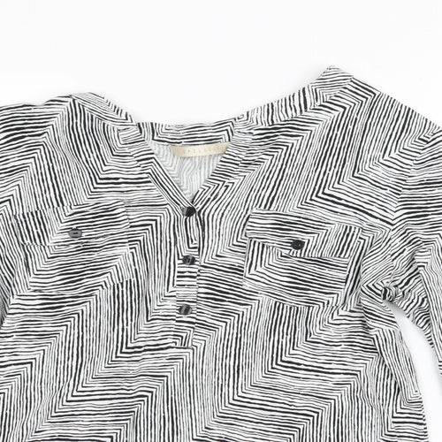 Epilogue Womens Black Striped  Basic T-Shirt Size 12
