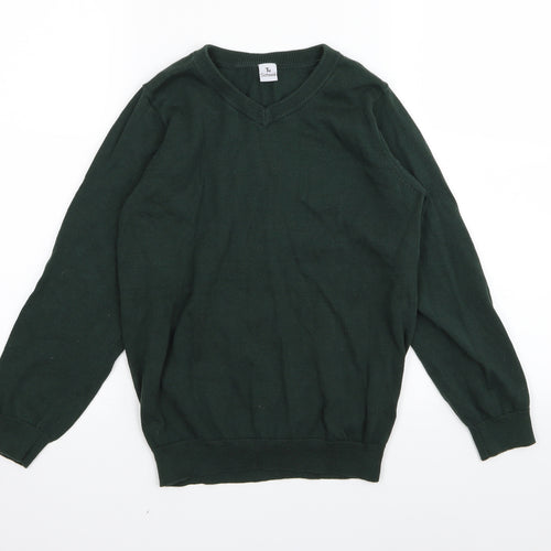 TU school Boys Green   Pullover Jumper Size 10 Years  - School jumper