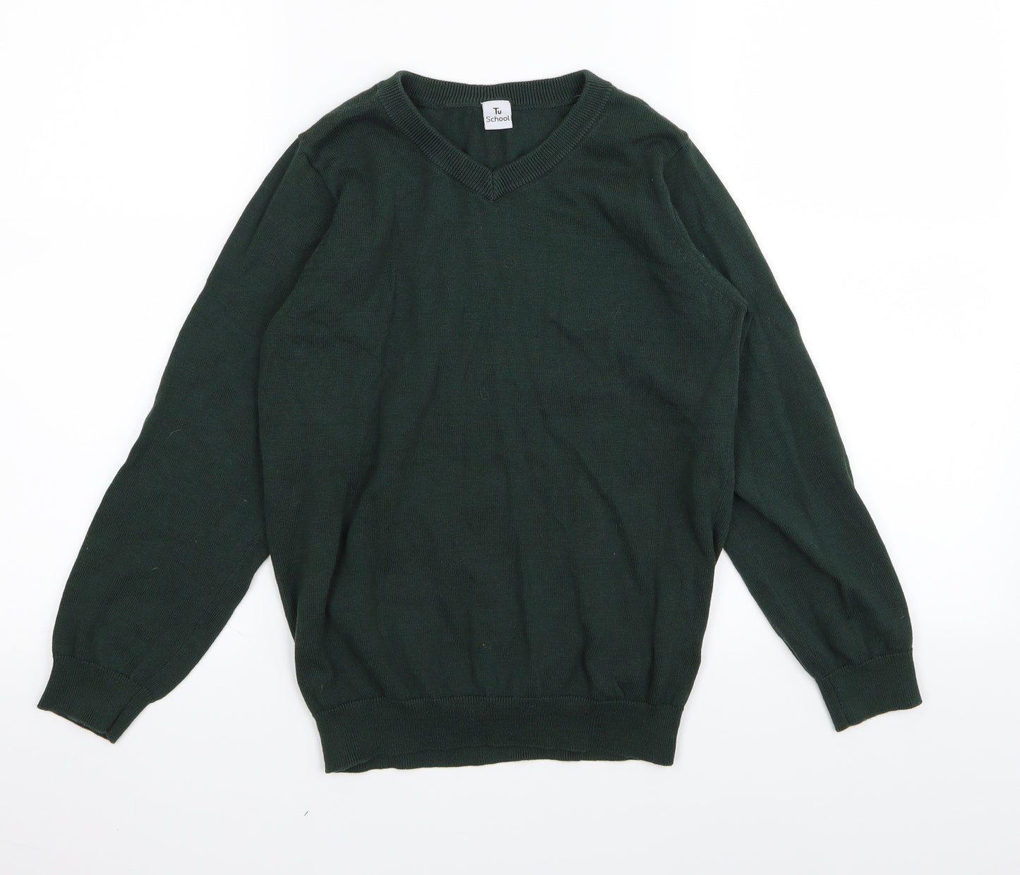 TU school Boys Green   Pullover Jumper Size 10 Years  - School jumper