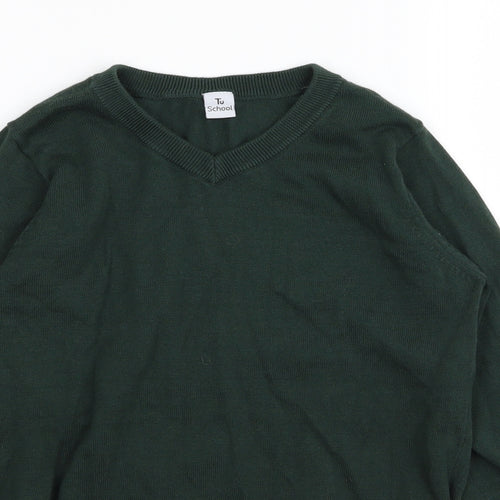 TU school Boys Green   Pullover Jumper Size 10 Years  - School jumper