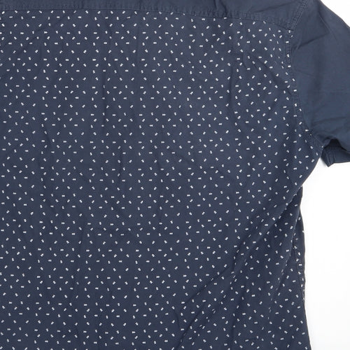 Easy Mens Blue Polka Dot   Button-Up Size M